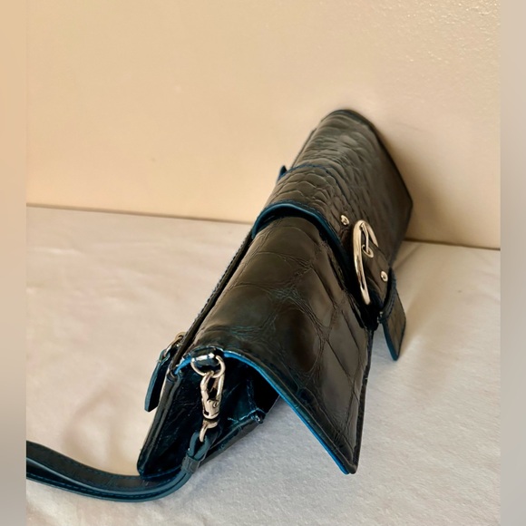 Kelly & Katie Blue Crocodile-embossed Style Wallet with Silver-tone buckle - Picture 2 of 10